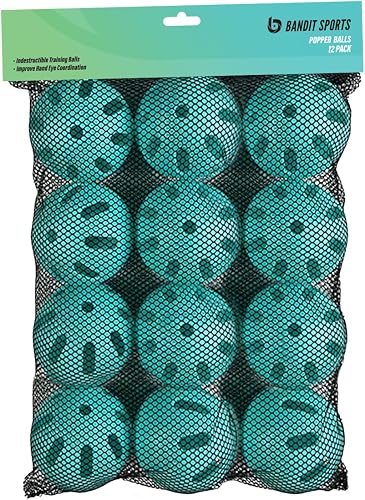 Bandit Sports 202 Popper Plastic Baseballs, Made of Impact-Resistant and Rebounding Material, Perfect Practice Baseballs for Baseball & Hitting Ball Training