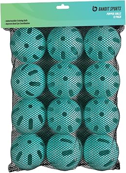 Bandit Sports Popper Balls, Plastic Baseballs, Made of Impact-Resistant and Rebounding Material, Perfect Practice Baseballs for Baseball & Hitting Ball Training