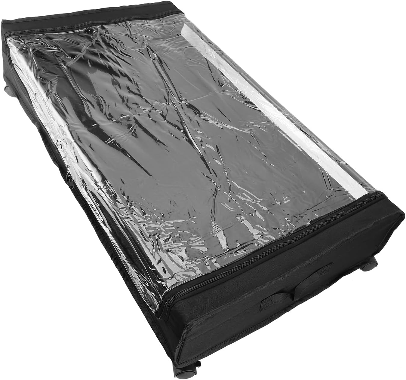 TOPINCN Under Bed Storage with Wheels, Rolling Under Bed Container, 48L Large Foldable Drawer Storage Bins for Closet Clothing Organization (Black)