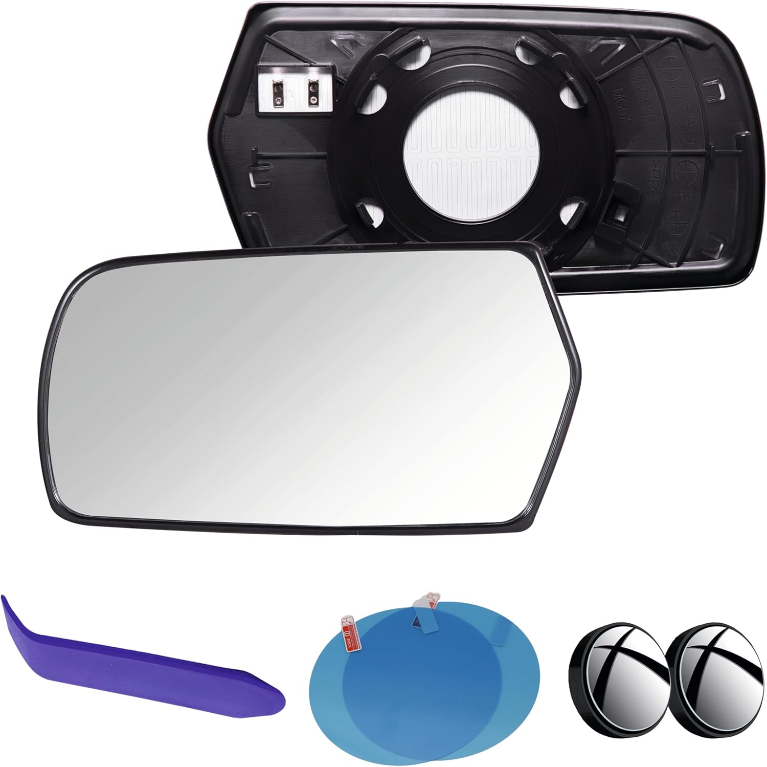 EAP Driver Side Mirror Glass Compatible With Kia Optima 2006-2010, Heated, 876112G410 876112G010