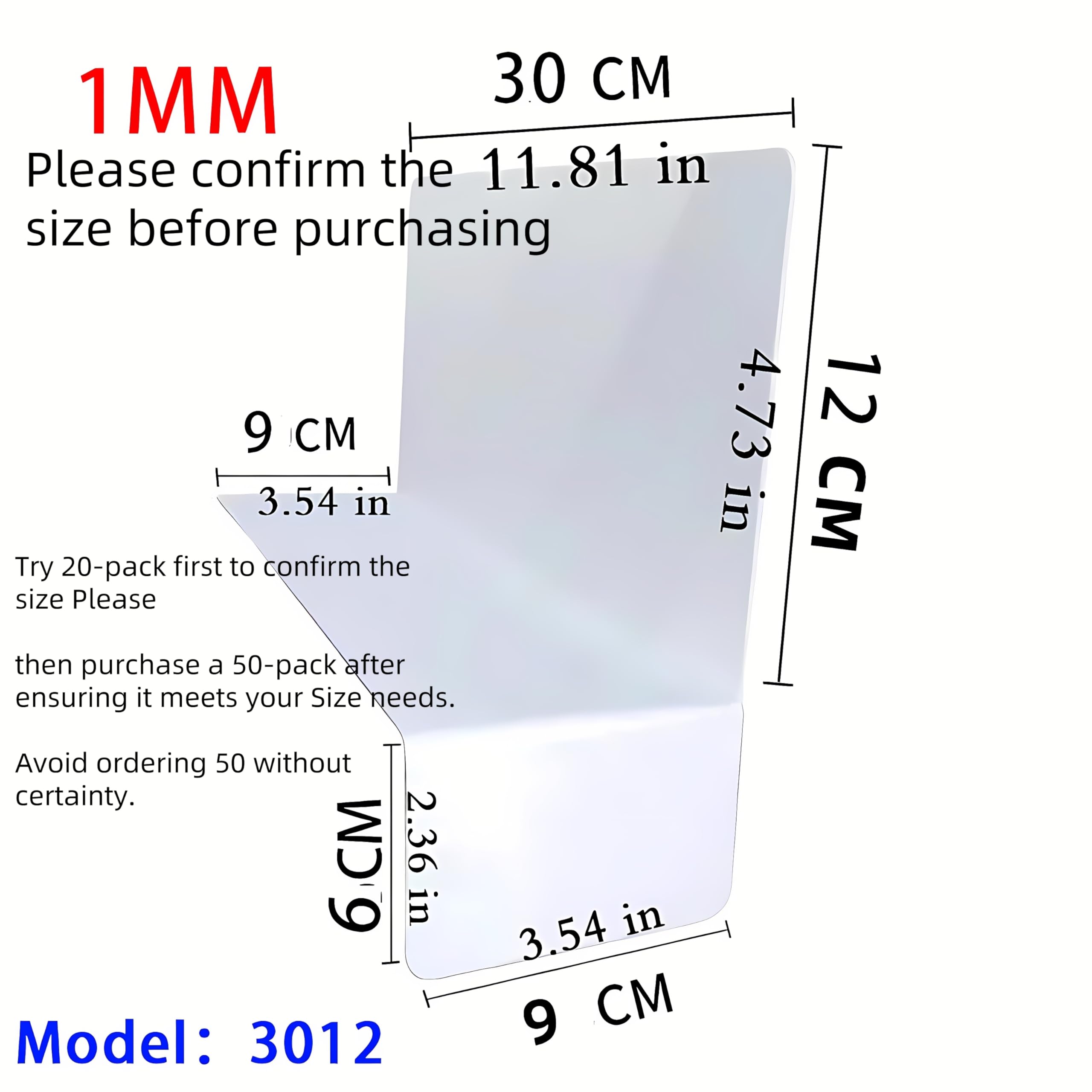 8Gnituhs 20 Pcs 30 * 12CM 1MM Separator Shelf Dividers Warehouse Shelf Isolation Board PVC Shelf Label for Supermarket Clothing Cabinet Storehouse Shelf, White