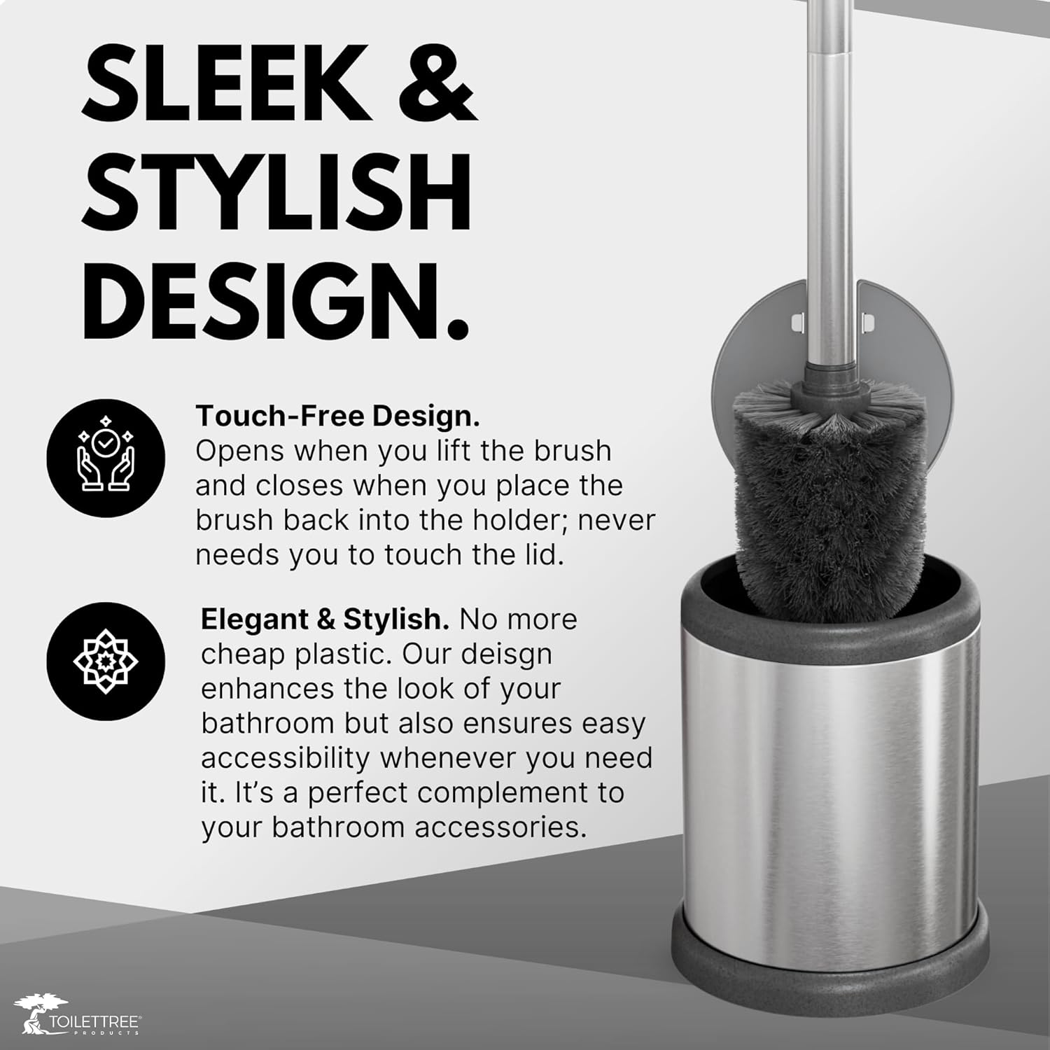 ToiletTree Products Deluxe Toilet Brush with Lid 3 Pack