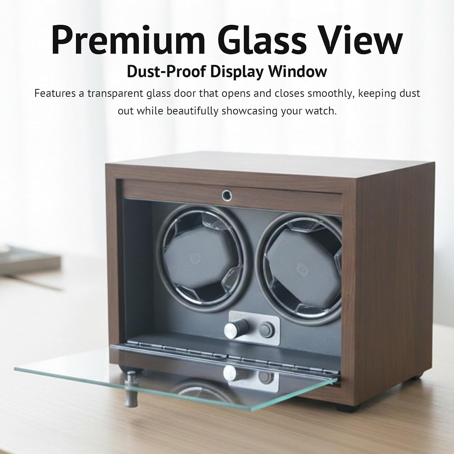 Watch Winder for Automatic Watches, 4 Modes Automatic Watch Winder Box with LED Backlight, Rotating Watch Case with Super Quiet Motor for Rolex, Cartier, Omega (Brown, 2 Slots)