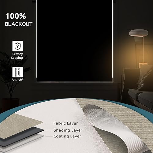 Miniatura 2 de WEFFORT Persianas motorizadas 100% opacas controladas por Alexa para ventanas, persianas inteligentes eléctricas que funcionan con Apple Homekit,