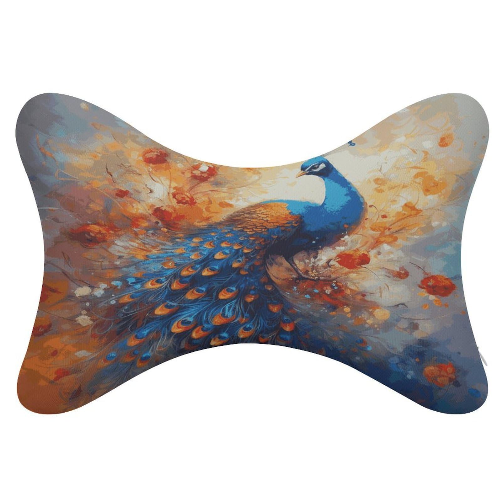 FekiLoot Peacock2 Car Headrest Set of 2,Softness Memory Foam Car Neck Pillow with Breathable Removable Cover Car Neck Support Pillow Ergonomic for Driving, Office