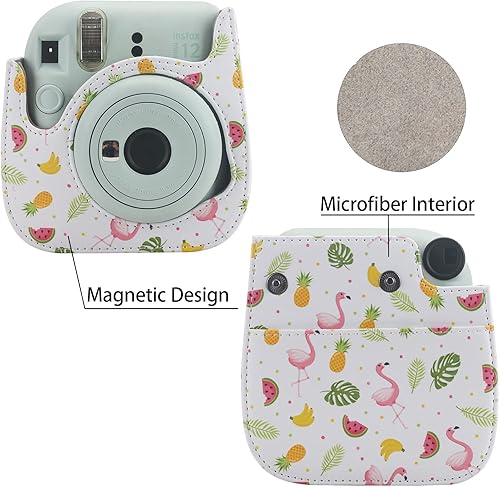 Miniatura 3 de Frankmate Funda protectora compatible con mini cámara de película instantánea 12, 11, 9, 8, con bolsillo para accesorios y correa ajustable