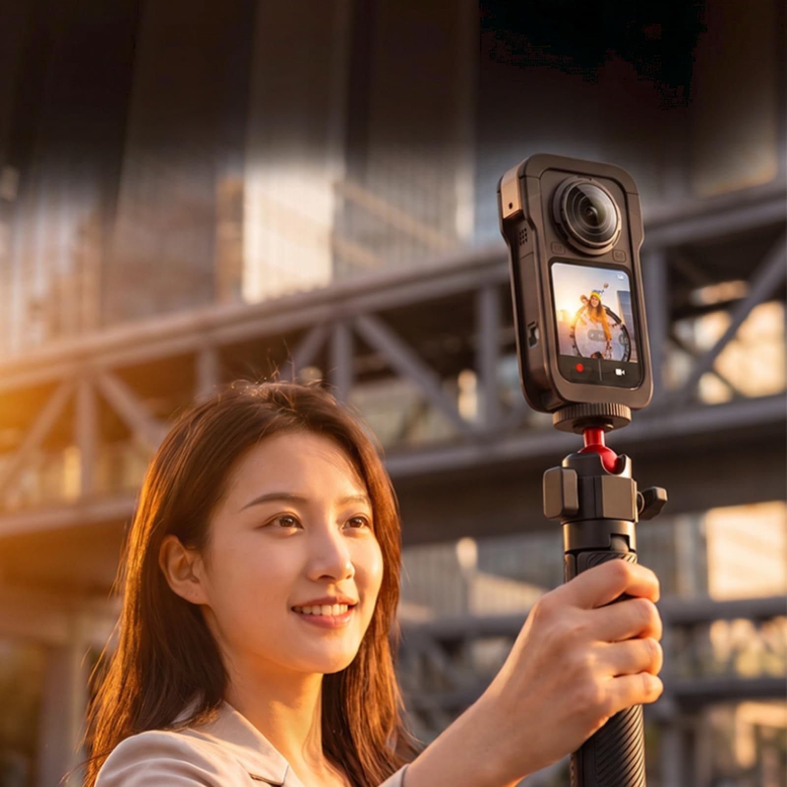 Cámara Funda Protectora de aleación de Aluminio para Insta360 X6; Marco Multifuncional con Estructura Reforzada Jaula de Aluminio(Negro)