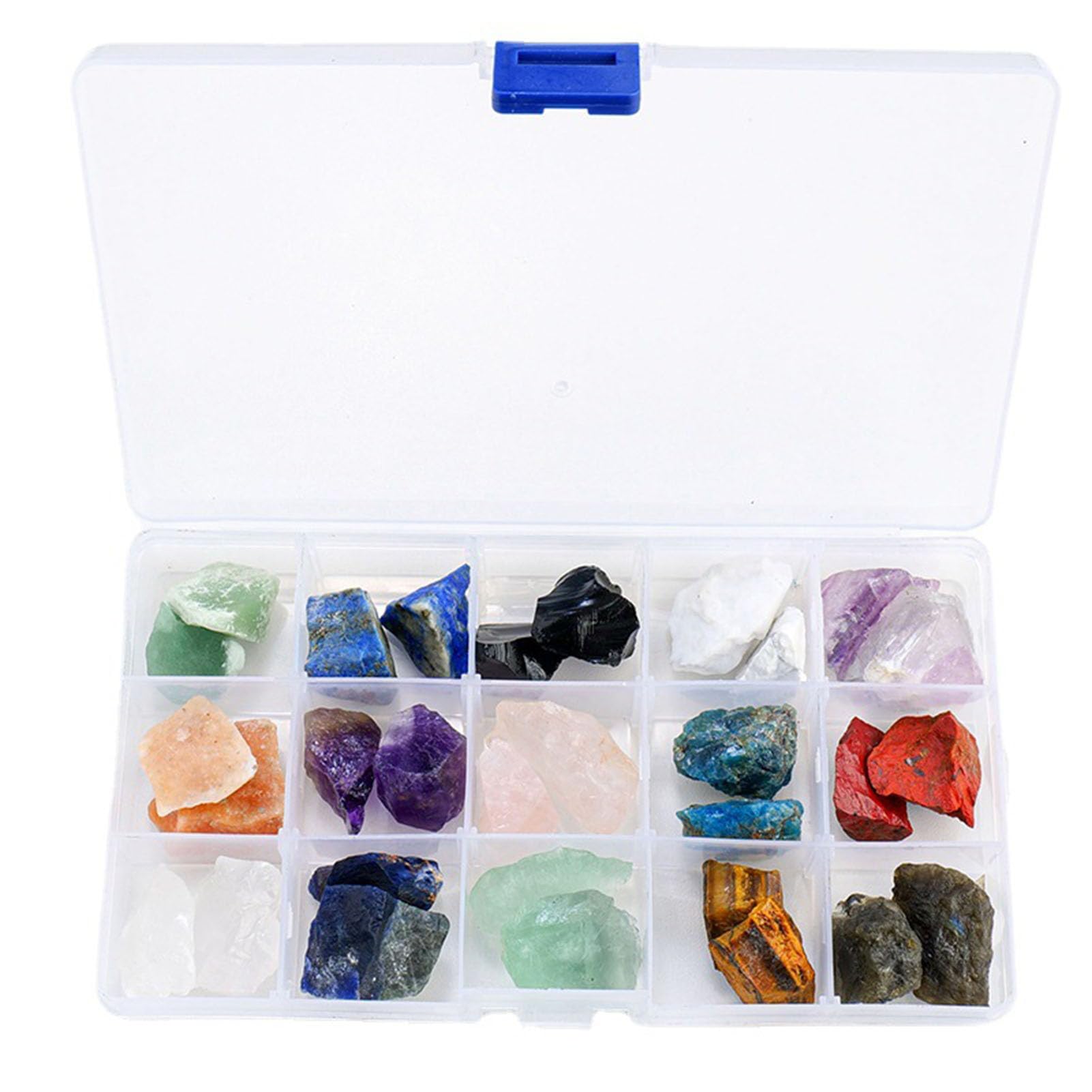 Zooeelly 15 Natural Crystals And Healing Stones Real Raw Crystals Set for Crystal Healing, Chakra, Meditation, Home Decor, Bulk Rough Stone Collection