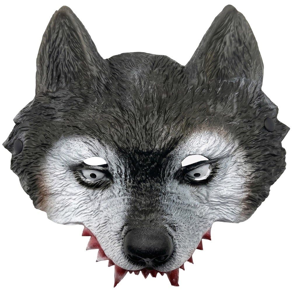 Half Face Werewolf Halloween Mask, Animal Mask Prop for Adult Cosplay Masquerade Theme Party Fancy Dress Up