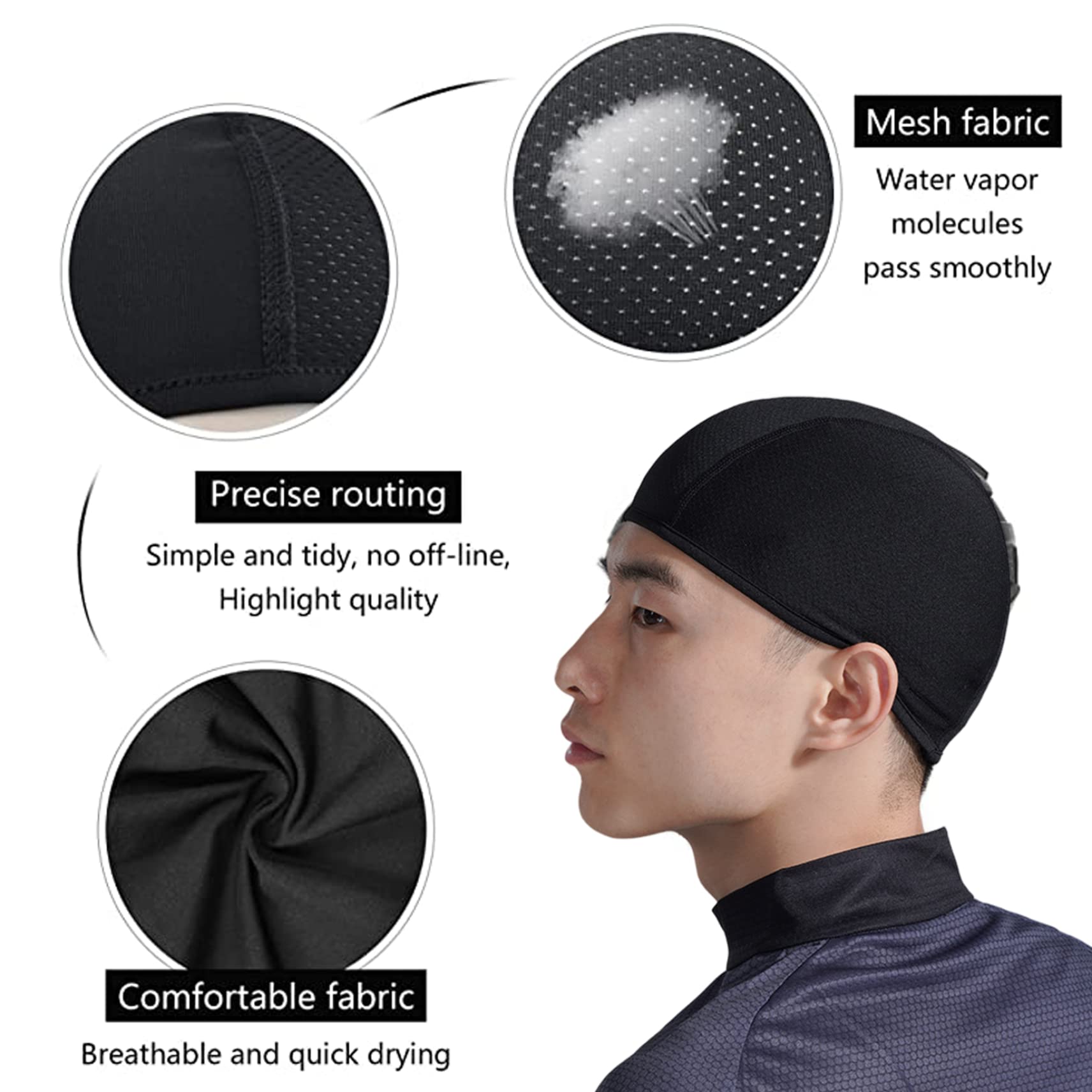 2 Copri Casco Estivo Motociclo - Sottocasco Traspirante Unisex Per Moto - Foto 8