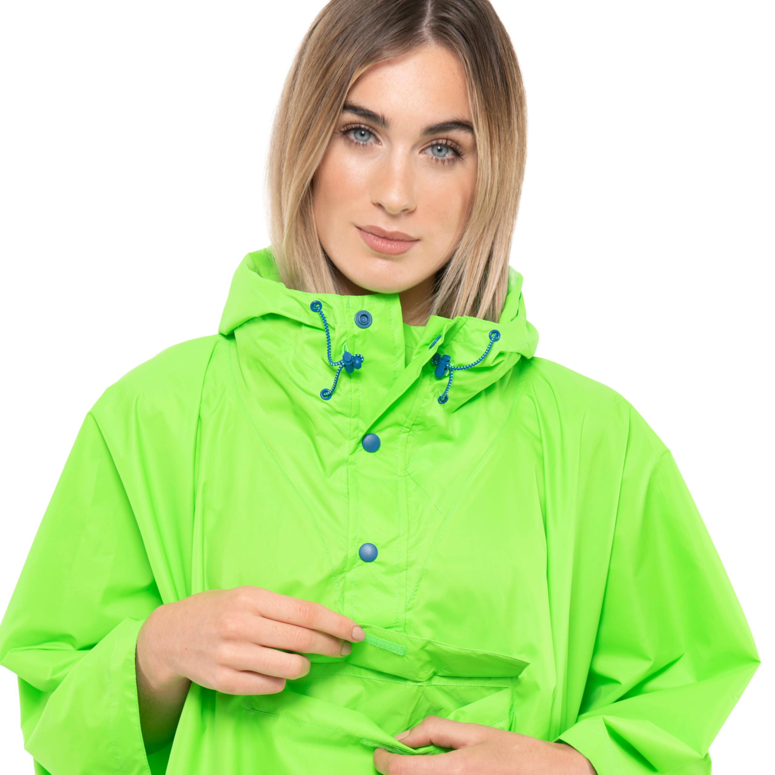 Mac in a Sac Składane ponczo przeciwdeszczowe dla mężczyzn i kobiet, lekkie, wiatroszczelne i oddychające, wodoodporna kurtka z kapturem i paskami na nadgarstek do jazdy na rowerze