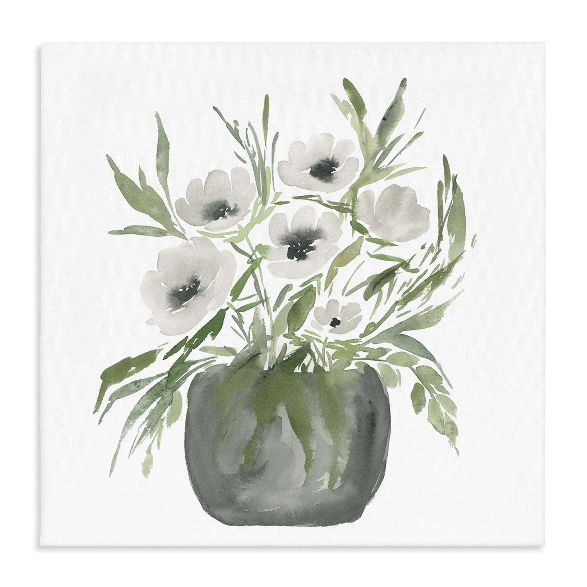 Stupell Industries Soft White Anemones Vase Bouquet 'Soft White Anemones'| Canvas Art