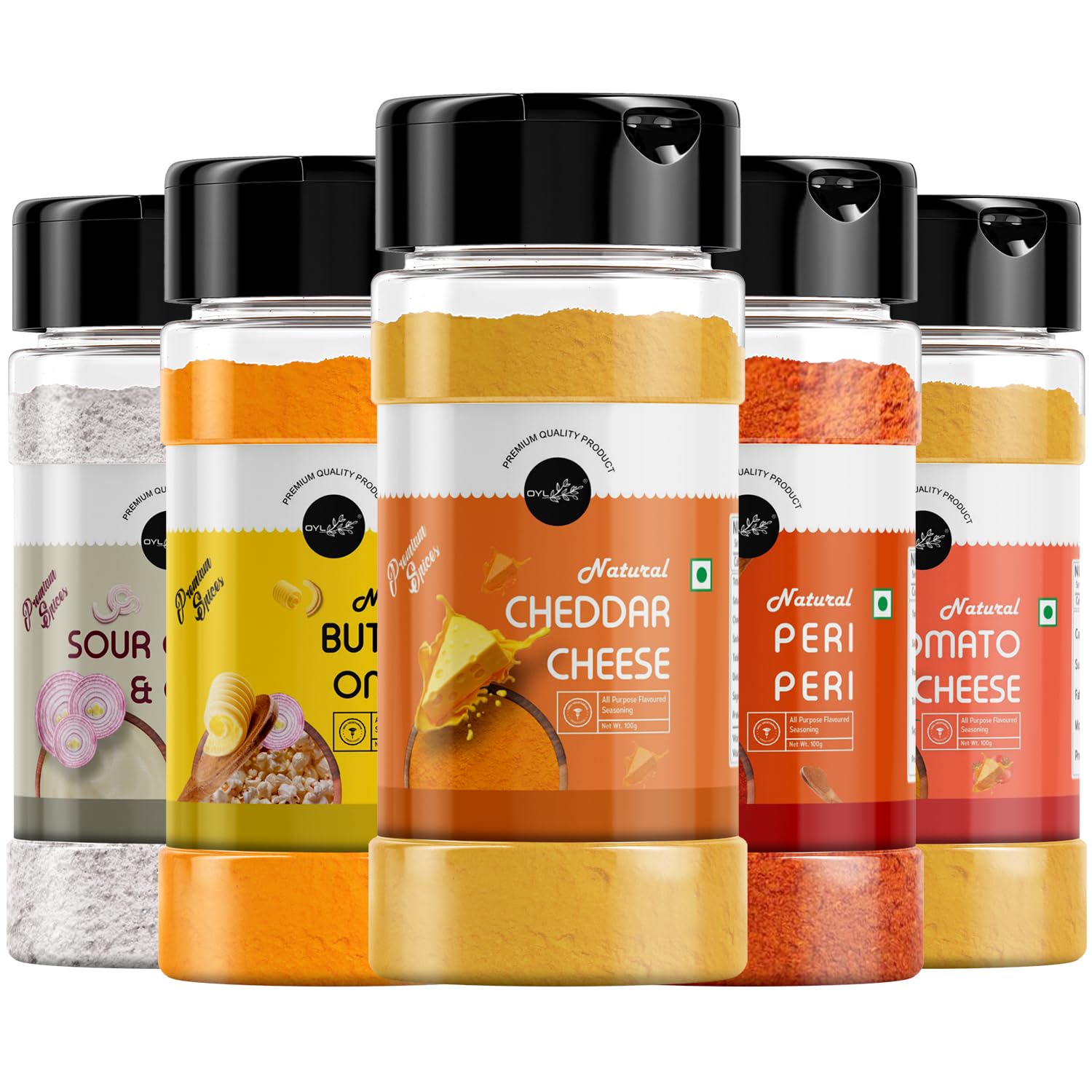 OYL - Popcorn Seasoning Powder Combo Cheddar Cheese, Sour Cream & Onion, Tomato Cheese & Butter Onion Powder For Make Delicious Cheese-Flavoured & Multipurpose Seasoning - 500G (100G Each Pack Of 5) (B0CM6NMN28) Amazon Price History, Amazon Price Tracker
