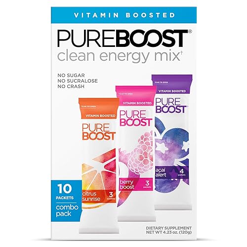 Pureboost Clean Energy Booster, Refreshing Energy Drink Mix with B12