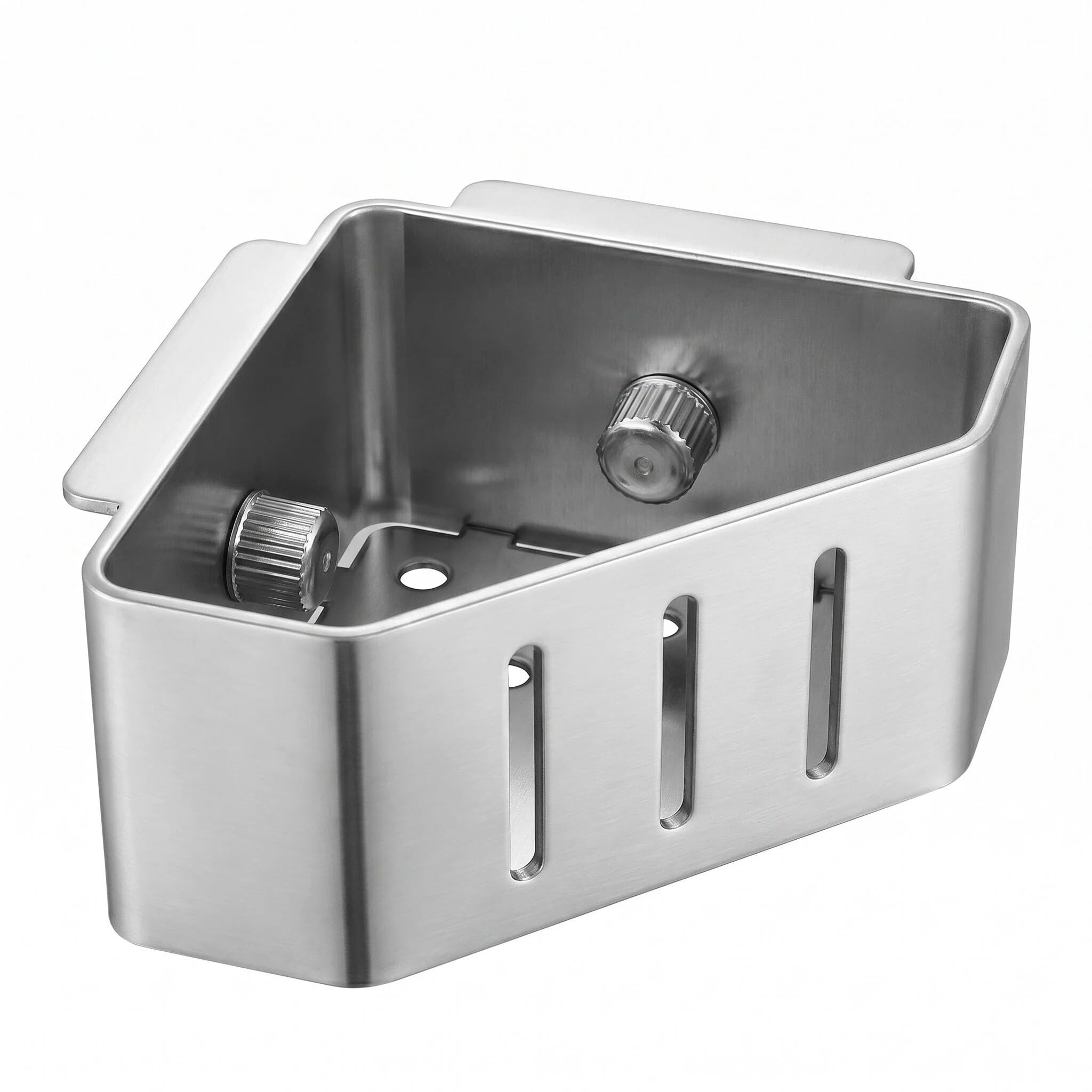 Muiltvoe Magnetic Sink Strainer Basket, Strong Magnetic Triangular Draining Basket for Efficient Draining & Food Catcher Punch-Free Triangular Magnetics Drain Basket for Kitchen Sink Corner (Green)