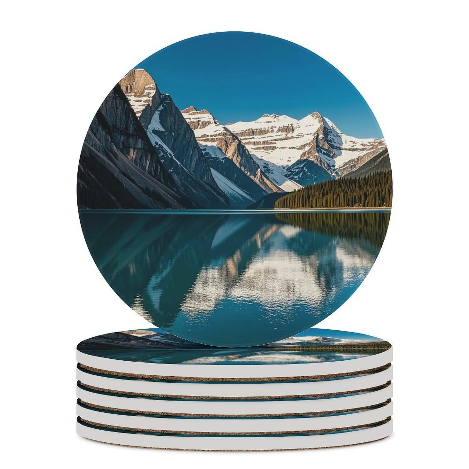 Dessous de verre lac Louise pour boissons chaudes et froides au salon
