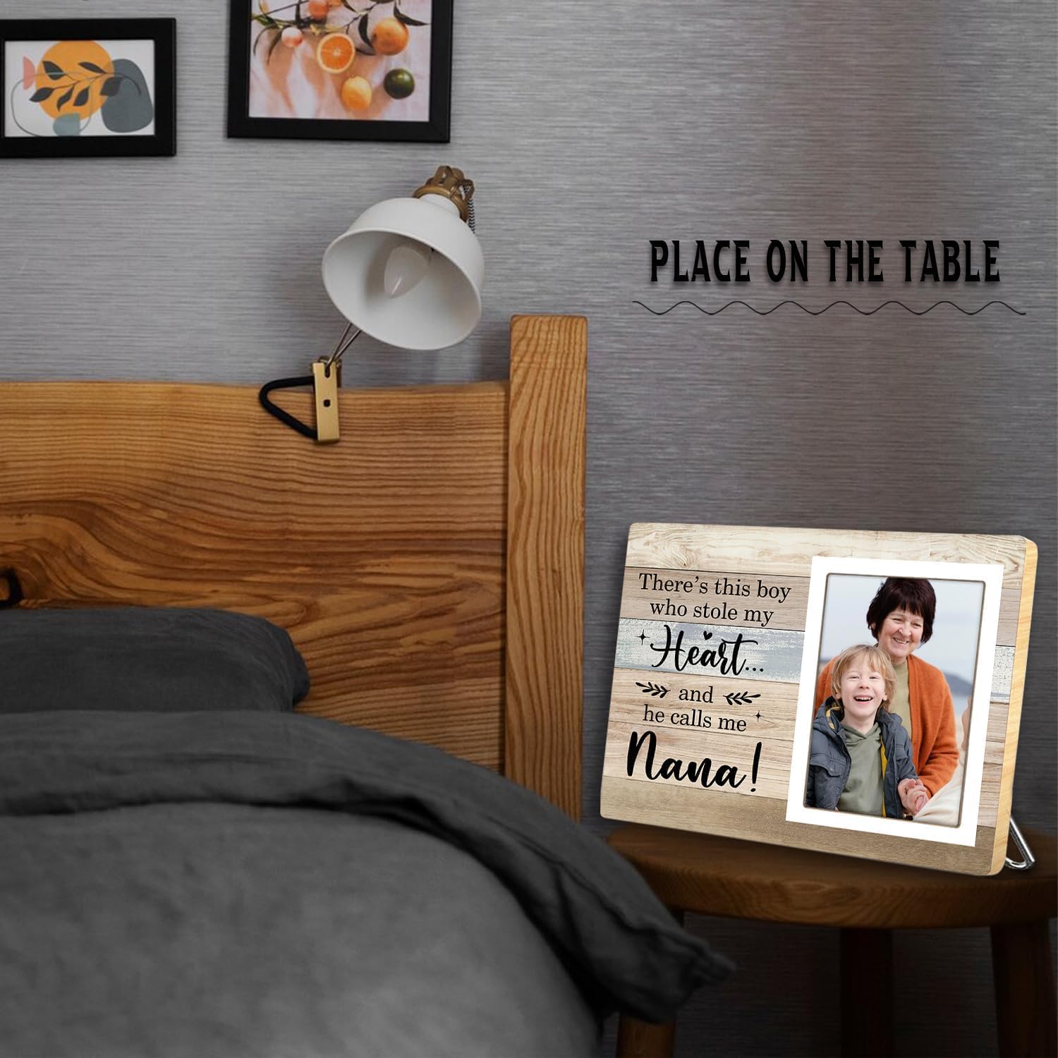 Nana Gifts Picture Frame, Pregnancy Announcement Gifts, Birthday Christmas Gift for Grandma from Grandson, There's This Boy Who Stole My Heart (Nana, 4 x 6 Photo) - Image 5