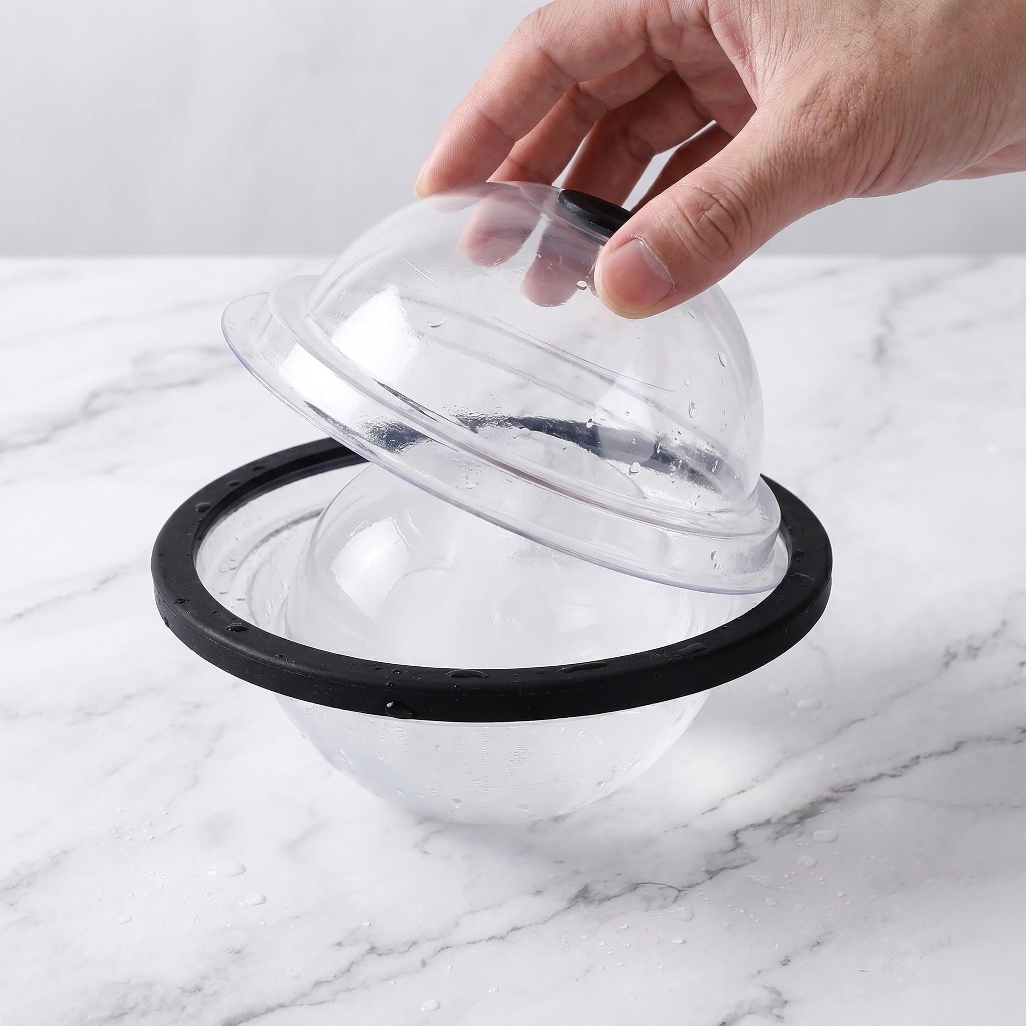 2 Juegos Molde para Cubos de Hielo en Forma de Bola, Gran | Molde Reutilizable, Desmoldeo Fácil y Forma Estable, para Bebida en Casa y Cócteles de Bar