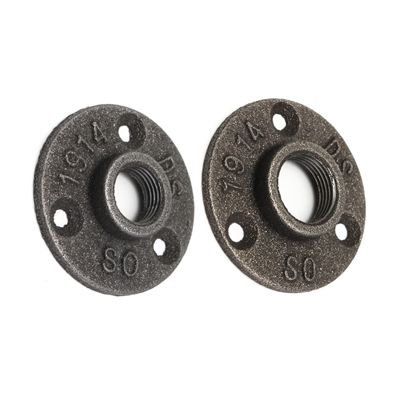 Brida negra for suelo y pared de hierro maleable, 10 Uds., rosca BSP de 1/2 a 1 pulgada(DN20)