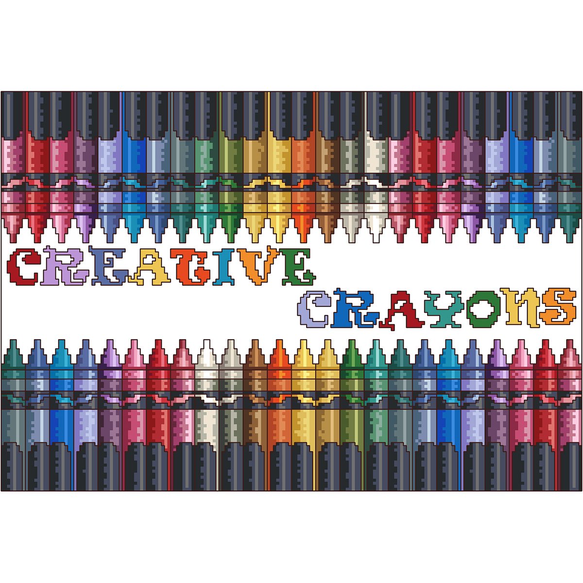 Vickery Collection Creative Crayons Counted Cross Stitch Kit, Transparent