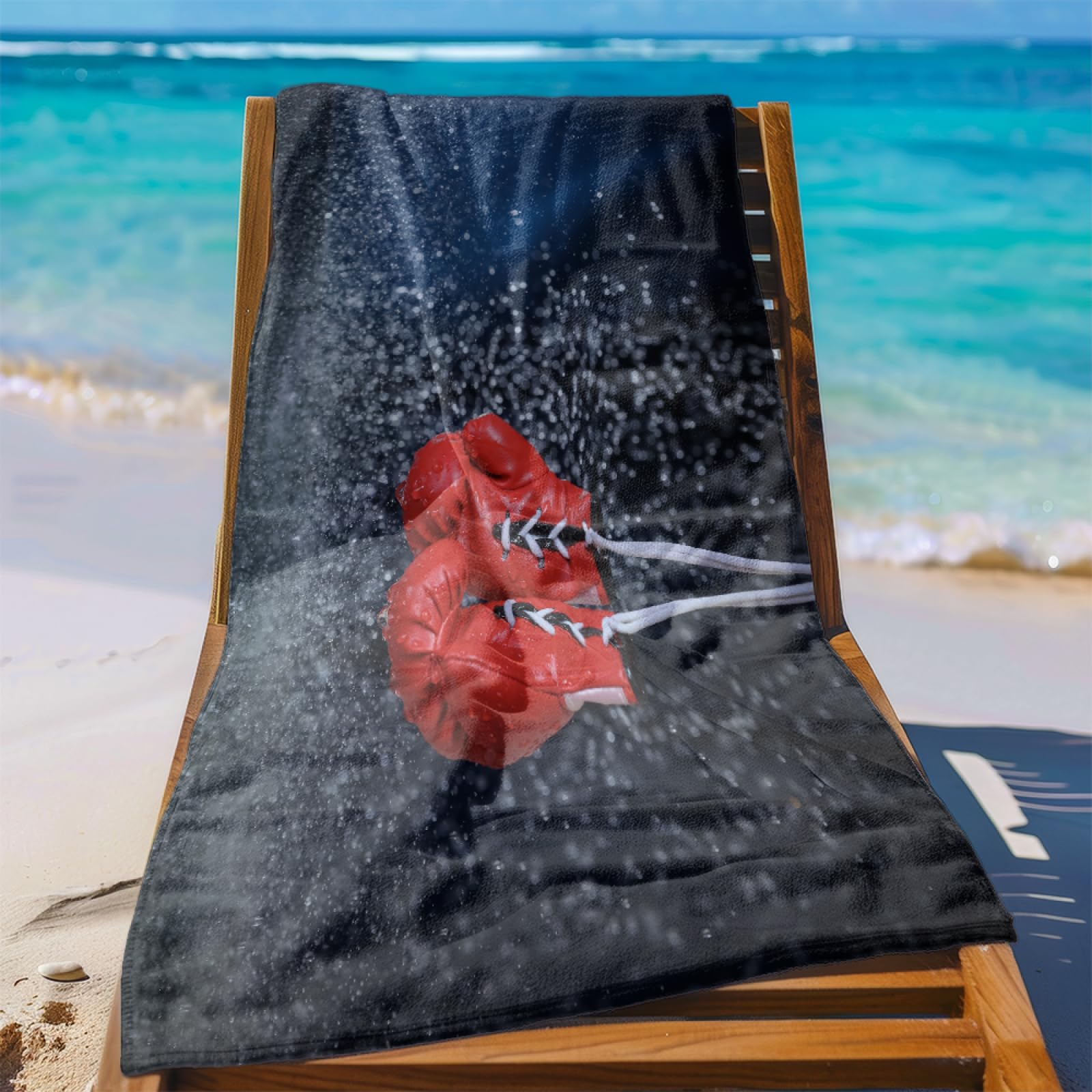 Telo Mare Microfibra 210x230 Rosso, Bianco, Blu Telo Spiaggia Grande Antisabbia,XXL Asciugamano Mare, Asciugatura Rapida, Stuoia Spiaggia Leggero E Portatile