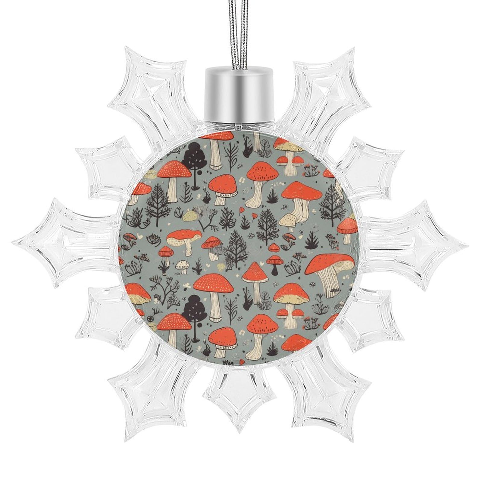 Mushroom2 Snowflake Decorations,Christmas Decorations，Christmas Indoor Winter Wonderland Decor，Hanging Ornaments for Xmas Tree Winter New Year Party Supplies