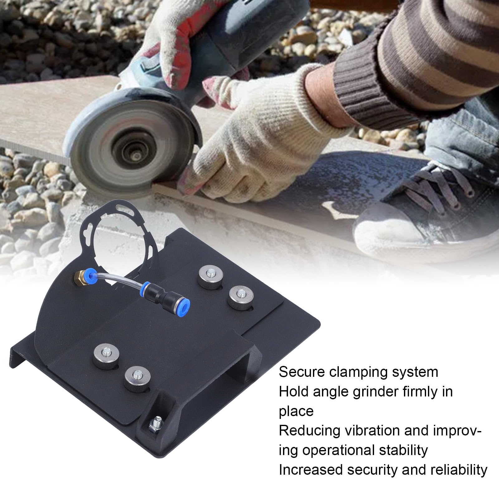 QANYEGN Angle Grinder Stand, Angle Grinding Fixed Holder, Adjustable Tile 45 Degree Chamfer Cutting Bracket Grinding Fixed Holder for Type 100 Dia 45mm