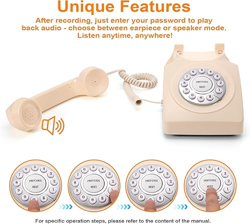 Miniatura 7 de Libro de invitados Audio Teléfono de boda, graba mensajes de voz de invitados, libro de invitados retro para boda o fiesta de cumpleaños, correo de