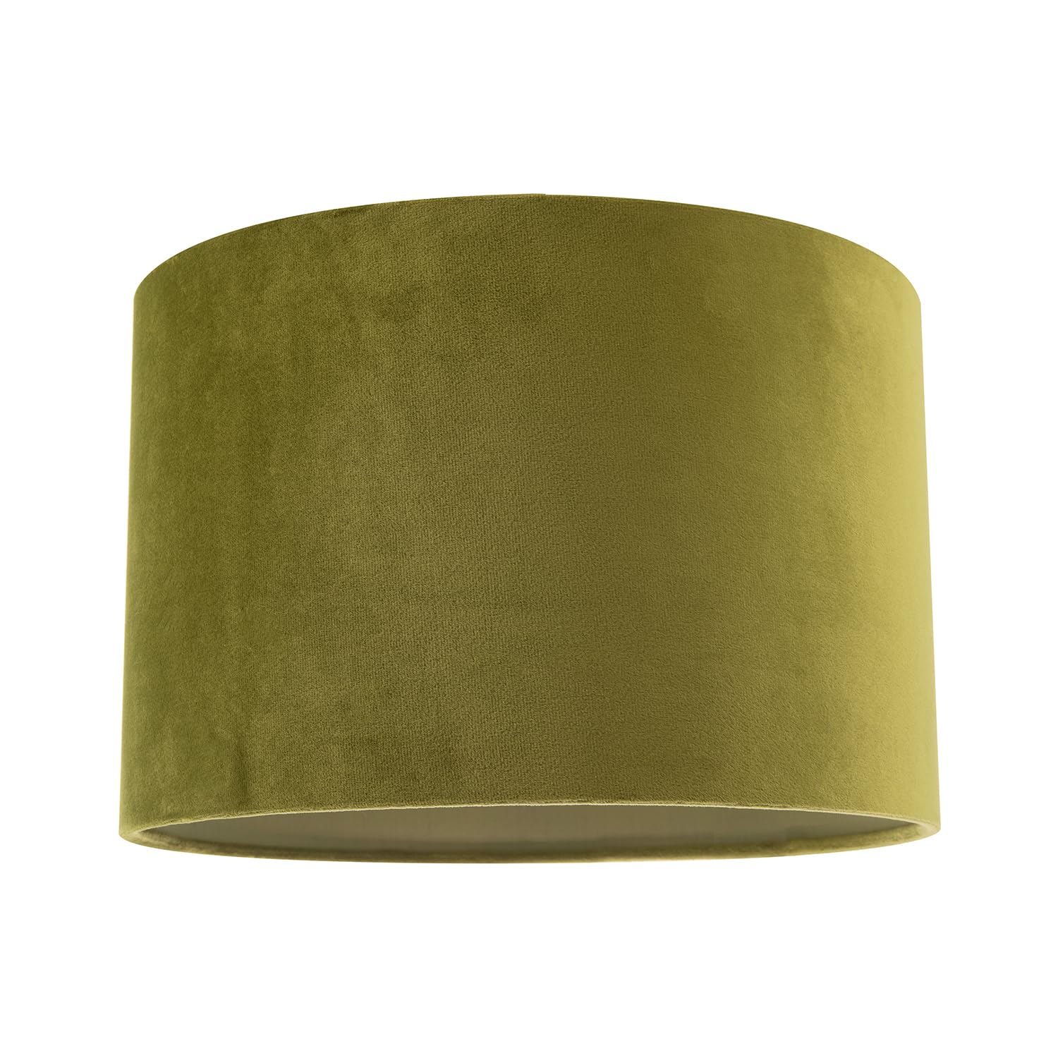 Rackhams Green Soft Velvet Olive Fabric Round Lamp Shade For Table Or Pendant