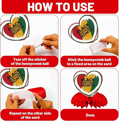 Miniatura 2 de Decoración de centro de mesa del mes de la historia negra, 8 piezas de decoración de mesa afroamericana, decoración de centro de mesa 3D para el mes