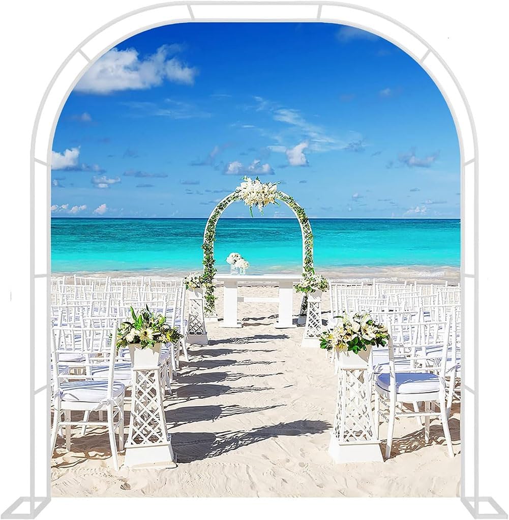 Garden Arbor Arch Steel Frame Weather Resistant Metal Archway for Climbing Plants, Free Standing Trellis Pergola 1.2M 1.4M 1.8M 2.4M 3M 3.5M Wide Garden Arch,White,W1.8M*H2.2M