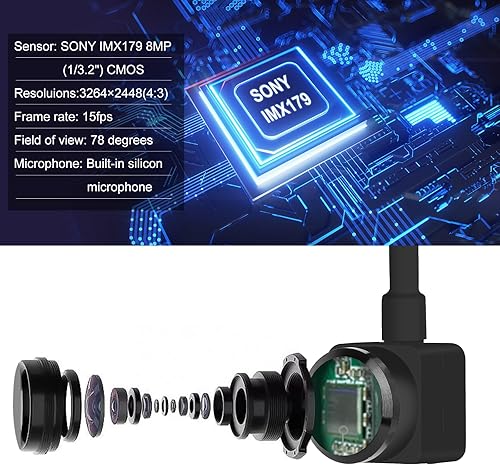 Miniatura 4 de Cámara web 4K de contacto visual con ventosa fija en la pantalla central, 8MP IMX179 CMOS, cámara de enfoque automático con lente de zoom, crea una