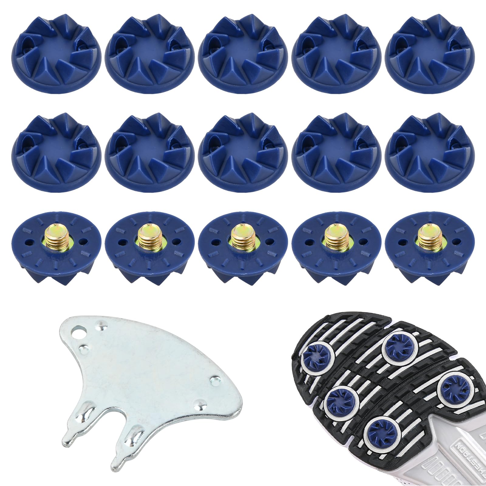 20 Pezzi Tacchetti da Golf, Punte per Scarpe da Golf, Set di Punte da Golf Antiscivolo, Scarpe Sostituzioni Denti Puntes con Chiave, Tacchetti Universali per Scarpe