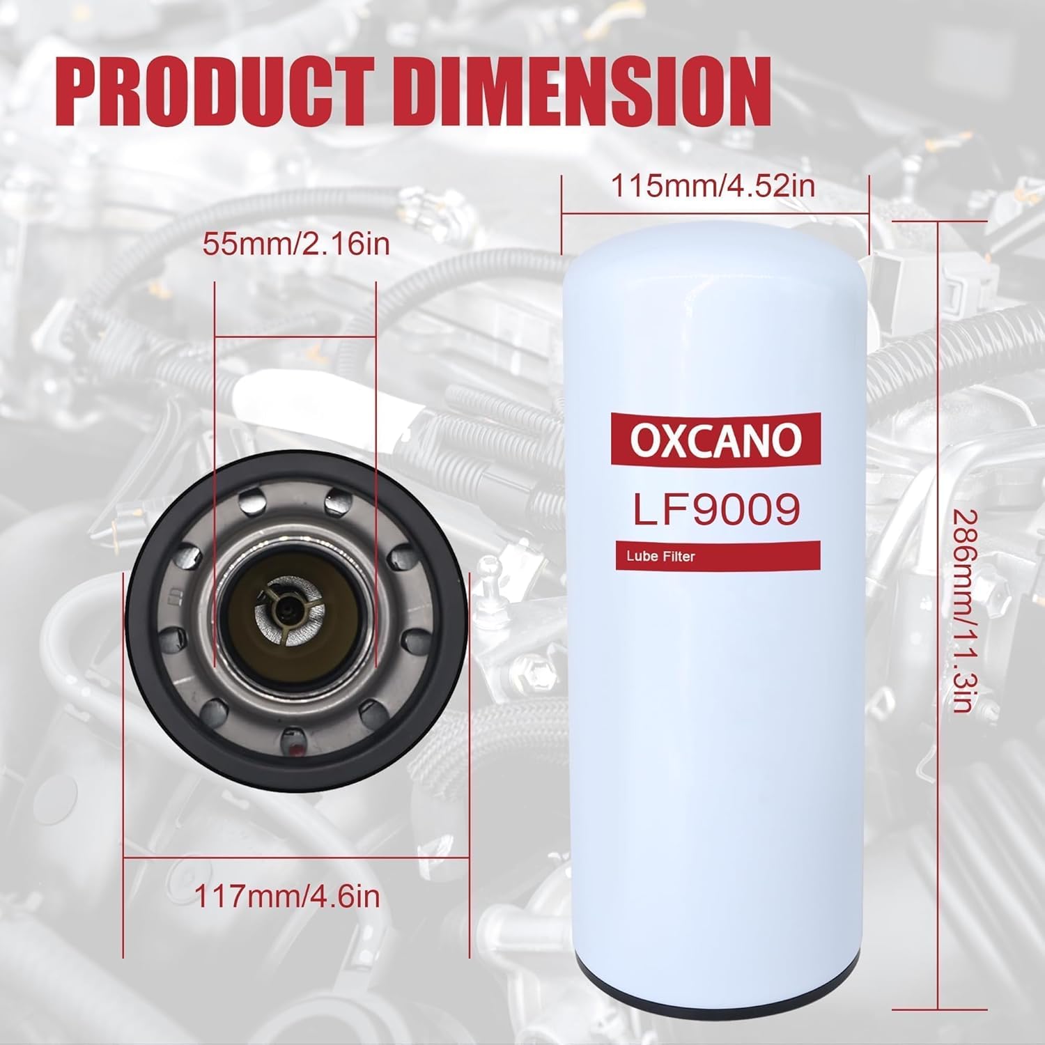LF9009 Oil Filter Compatible with Ford A Series Truck C F-800 L, International 2000 8000 9000 CO9670 F9370 PayStar COF9670 Replaces 3401544