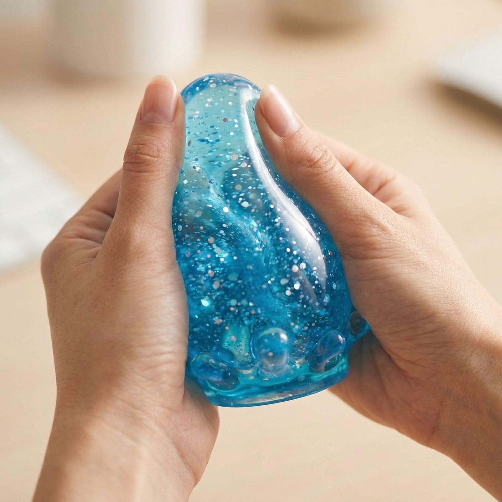 Nee Doh Dream Drop Squishy Fidget Toys Cute Raindrop Slow Rising Squeeze Toys Stress Ball Nee Doh Teardrop Squishies Sensory Anxiety Relief Toy Fidgets Party Favors Gift for Adult Kid (03-Blue) — view 6