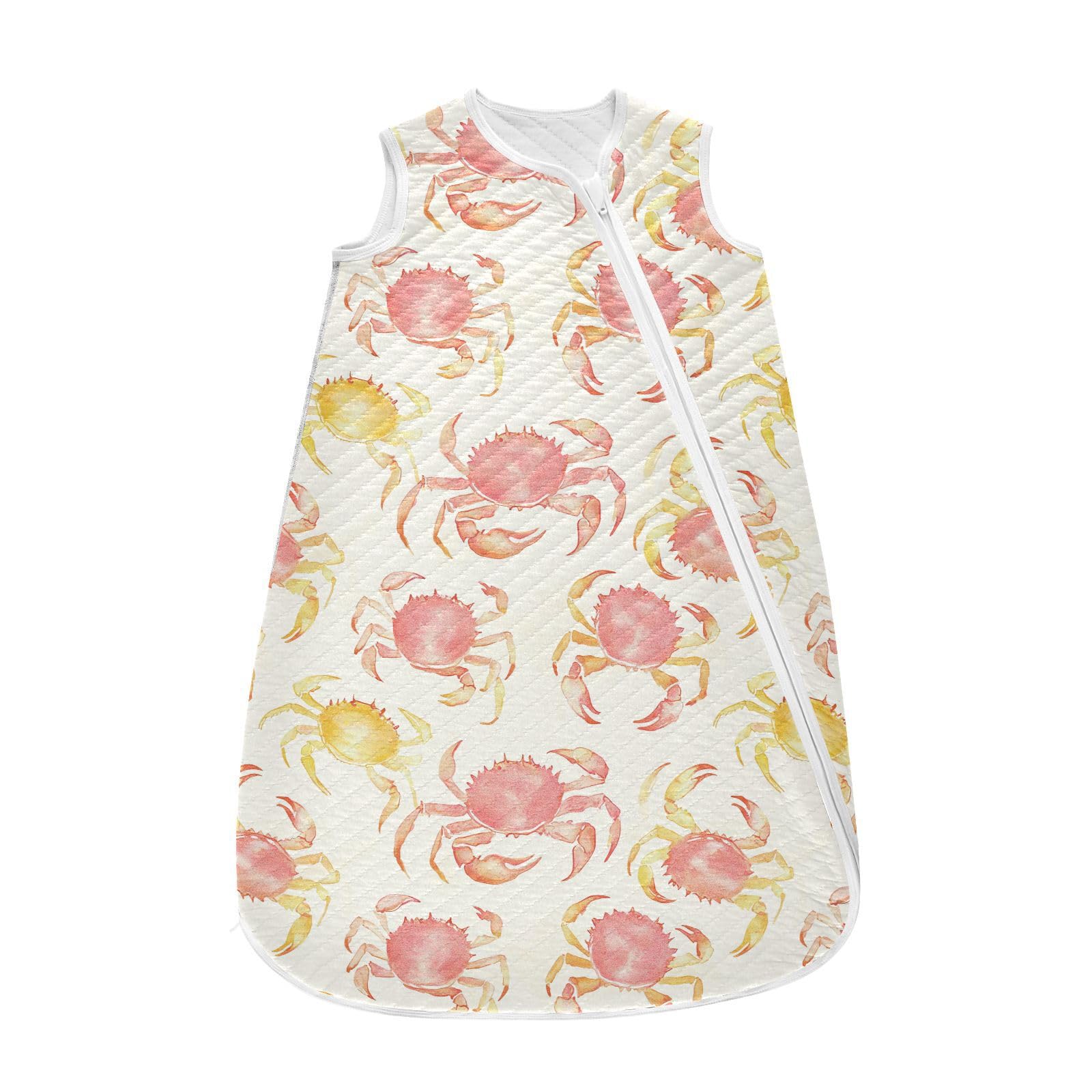 vvfelixl Pink Summer Crabs Baby Sleeping Bag Sleep Sack,Baby Wearable Blanket Sleep Suit for 0-6 Months