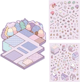 Pegatinas de la casa, escena de la sala de pegatinas - Pegatinas de escenarios 3D Capybara,Decales de diario impermeable Suministro a mano decorativa para álbumes de recortes que envuelve a los