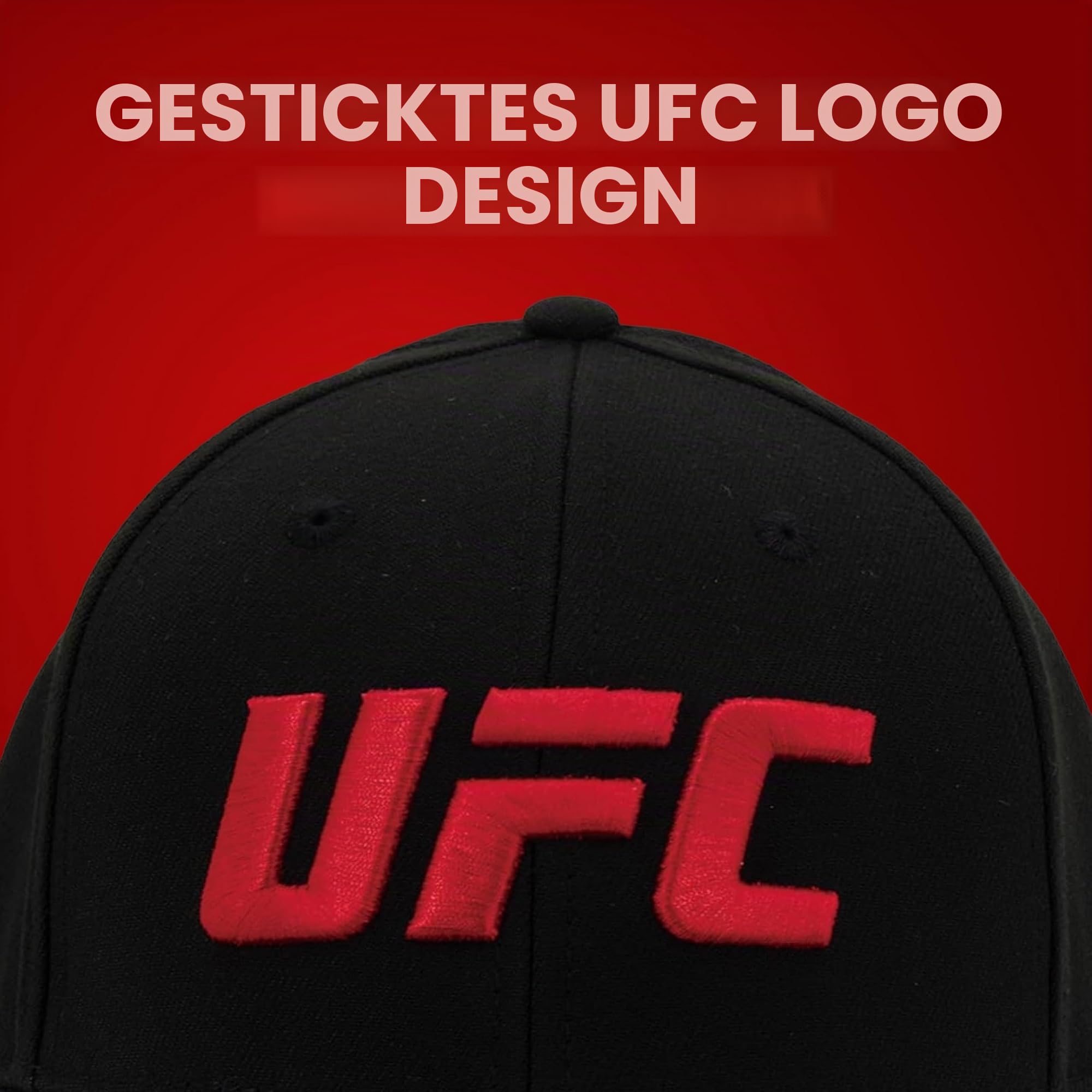 Concept One Unisex UFC Baseballmütze, 6 Paneele, Flex-Fit, aktive Sportkappe mit gebogener Krempe, Baseballkappe