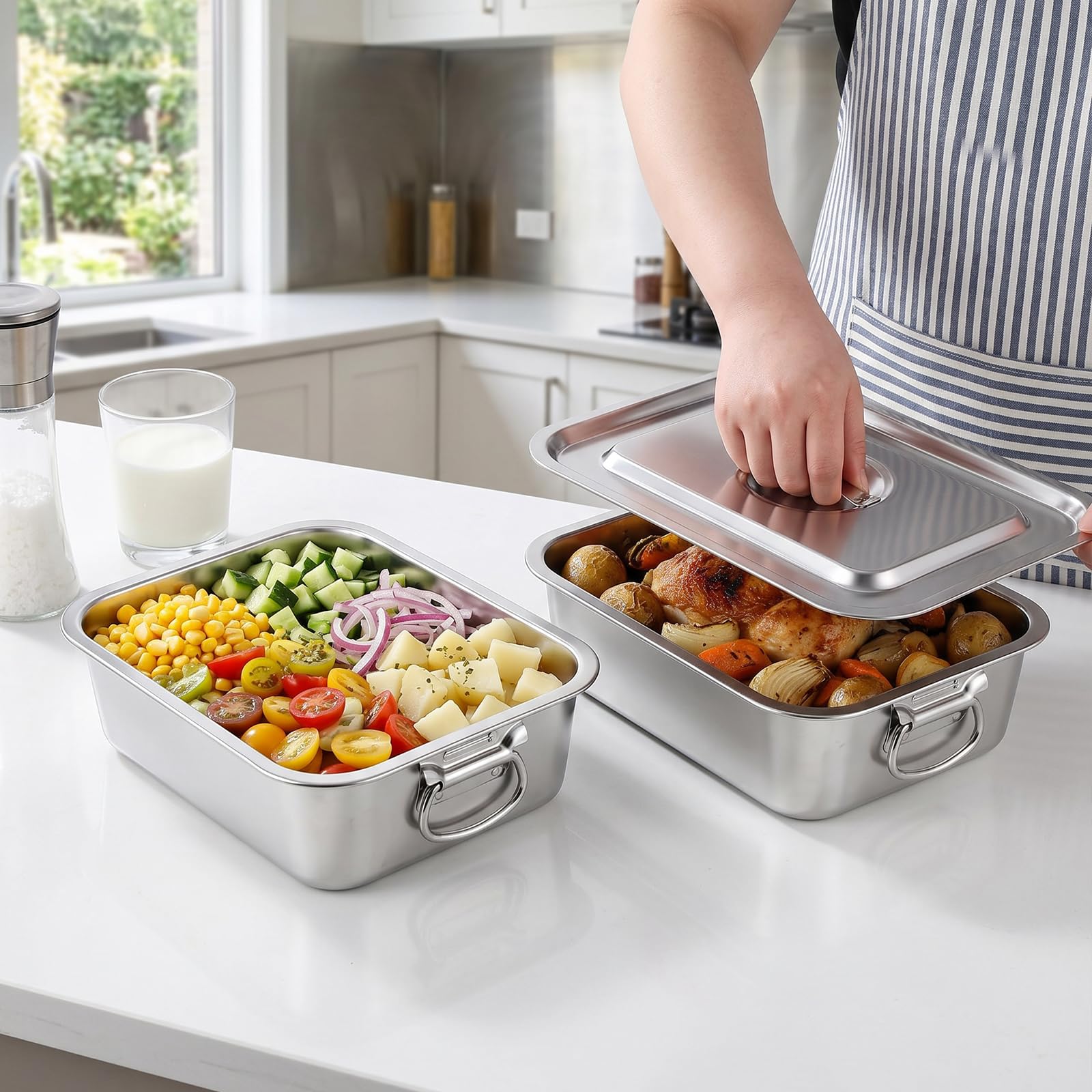 4 Inch Deep Lasagna Pan - Stainless Steel -5 4 Inch Deep Lasagna Pan - Stainless Steel -5