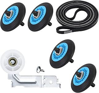 [Upgraded] Samsung Dryer Repair Kit fit for DV50K86EV/A3 DV40J3000EW/A2 DV42H5000EW/A3 Includes DC97-16782A Dryer Roller, 6602-001655 Dryer Belt, DC93-00634A Dryer Idler Pulley