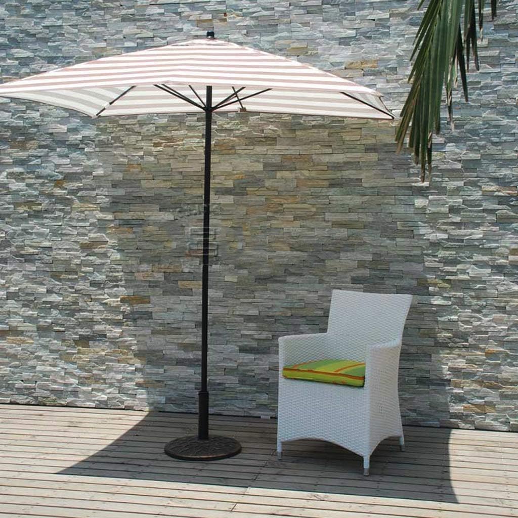 LYGSWDB Ombrellone da Giardino Ombrellone da Tavolo per Esterni Ombrellone da Patio a Strisce Rettangolari per Esterni 6,6ft/2M, Ombrellone da Spiaggia Senza Base, Ombrellone da Tavolo per Giardino