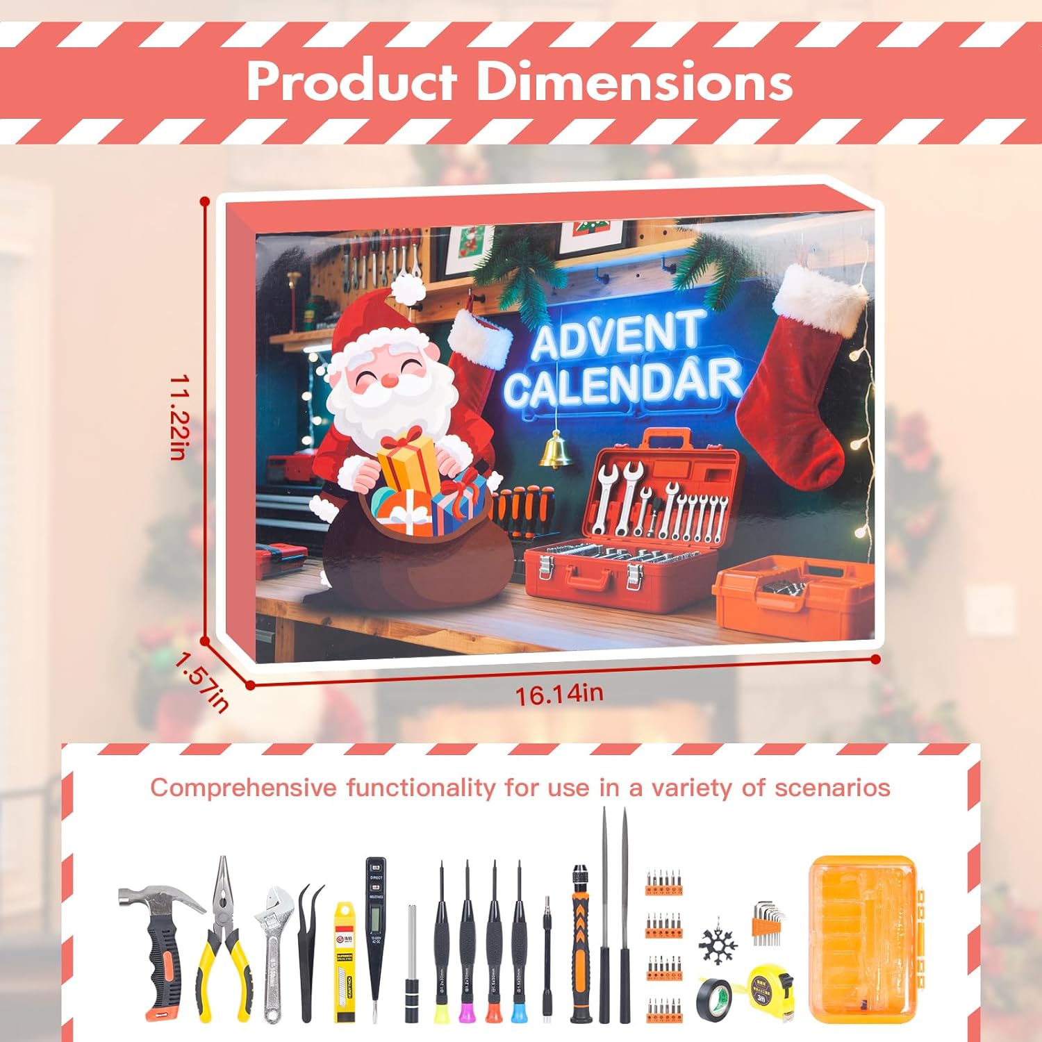 Advent Calendar 2025 Christmas Hand Tool for Men Countdown Calendar Gift for Son Dad Boyfriend Grandpa