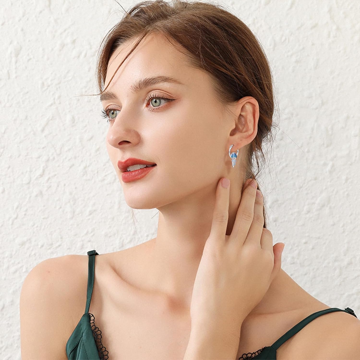 Ocean Wave Huggie Hoop Earrings S925 Sterling Silver Sea Small Cartilage Hoop Earrings Hypoallergenic Beach Opal Jewelry Birthday Gifts for Women - Image 4