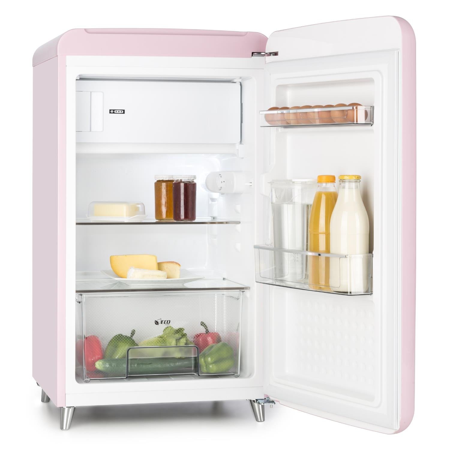 Klarstein Popart Pink Retro 1950s Refrigerator Fridge, Cooler, Class