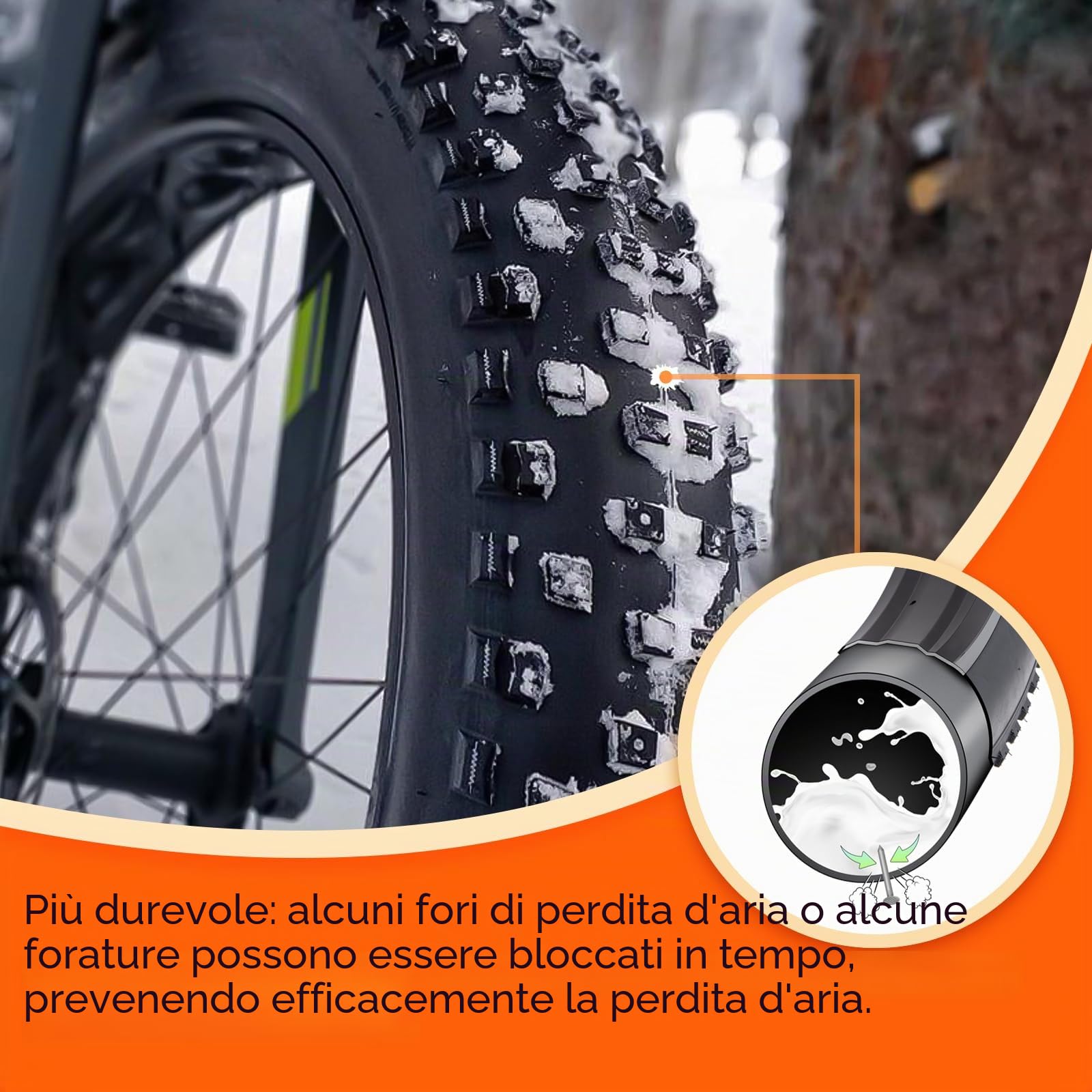 YunSCM 2-PCS 64/76-406 Tubi bici pesanti 20x2.5/3.0 Tubi autosigillanti AV32mm Valvola Schrader Riparazione super automatica, resistente alle forature, compatibile 20x2.50/2.80/3.0 Tubi MTB Bike Fat