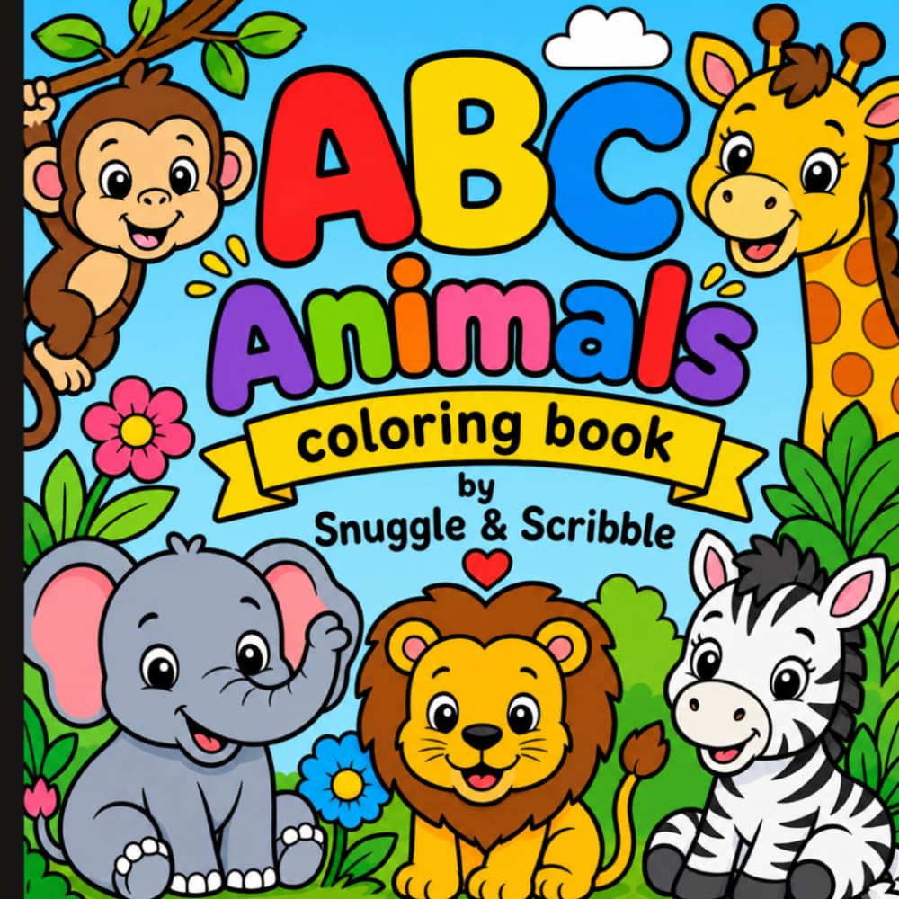 ABC Animals: Bold & Easy Coloring Pages for Toddlers, Preschoolers, and Kids Ages 2-6