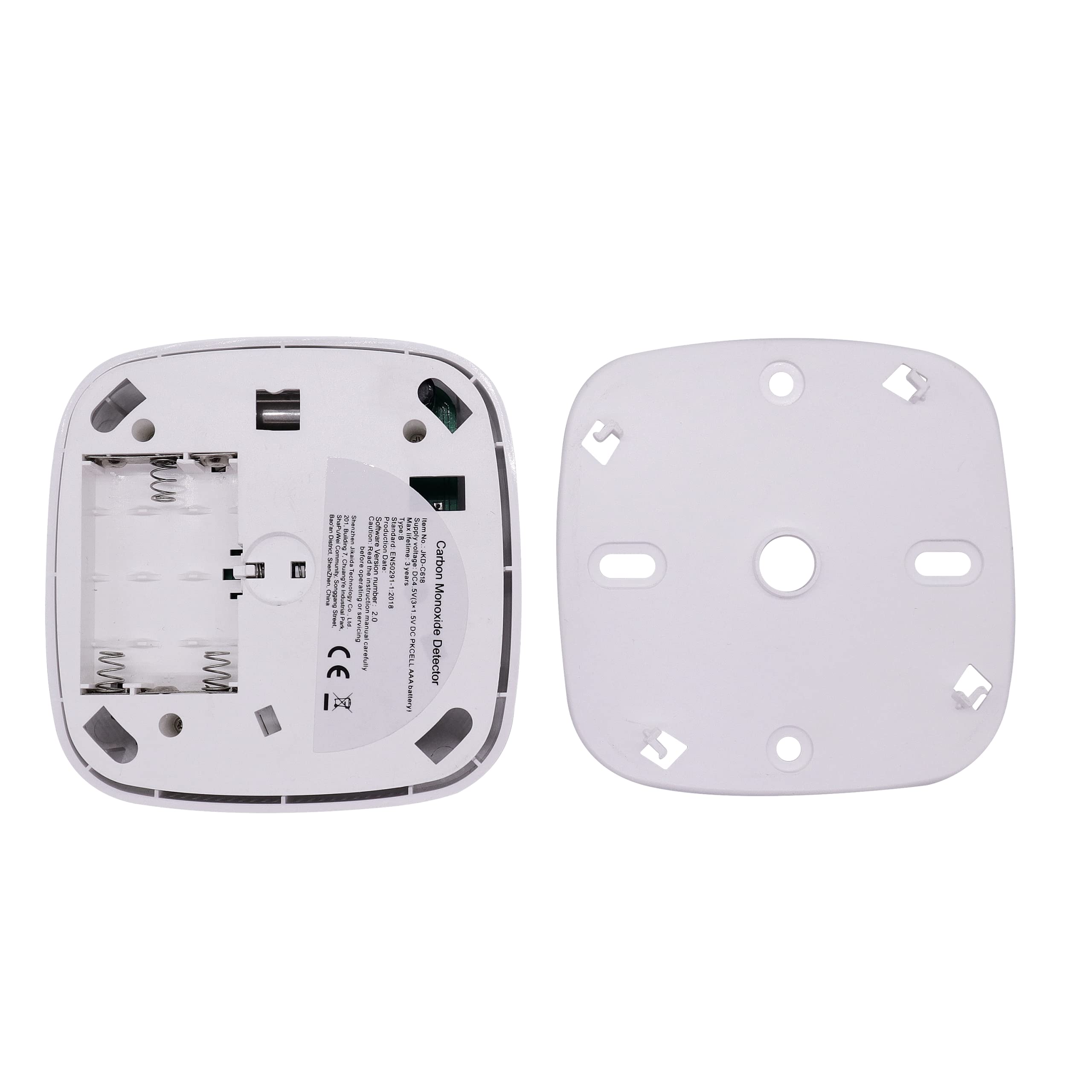 Détecteur Monoxyde De Carbone Gikaida JKD-C618 – Alarme + Écran LCD – Batterie 3 AAA – Norme EN50291 – Protection Famille