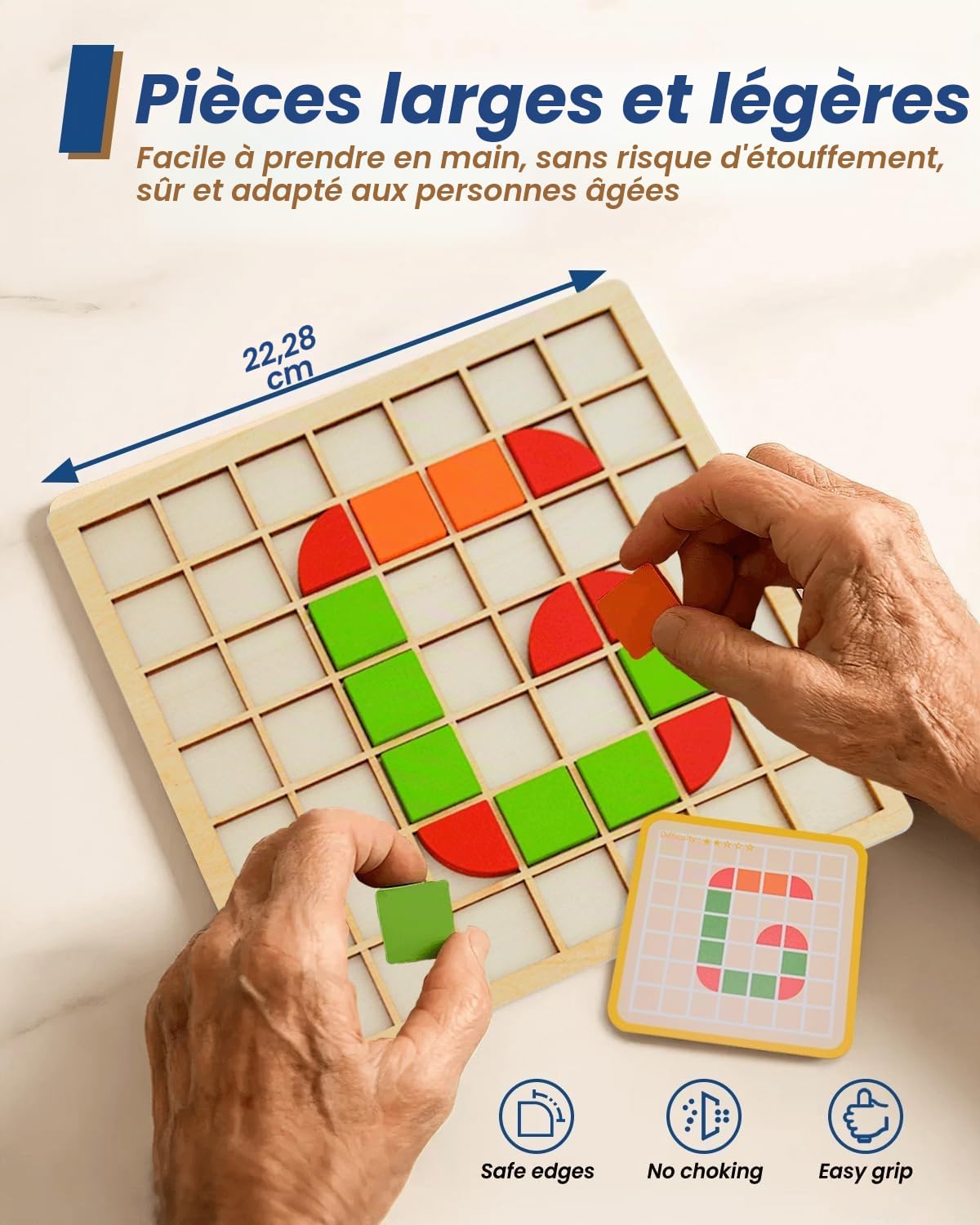 Activités de Démence pour Personnes âgées, Puzzles en Bois pour Adultes, Jeux de Mémoire pour Personnes âgées Atteintes de Démence, Produits Alzheimer pour Personnes âgées, Puzzle de Thérapie (A)