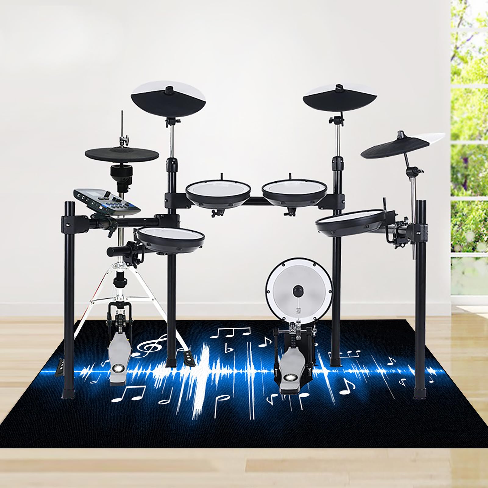 Tappeto Professionale per Batteria e Strumenti a Percussione Tappeto a Tamburo Assorbimento degli Urti Insonorizzato Antiscivolo Tappeto Batteria Elettronica 180 x 160 cm