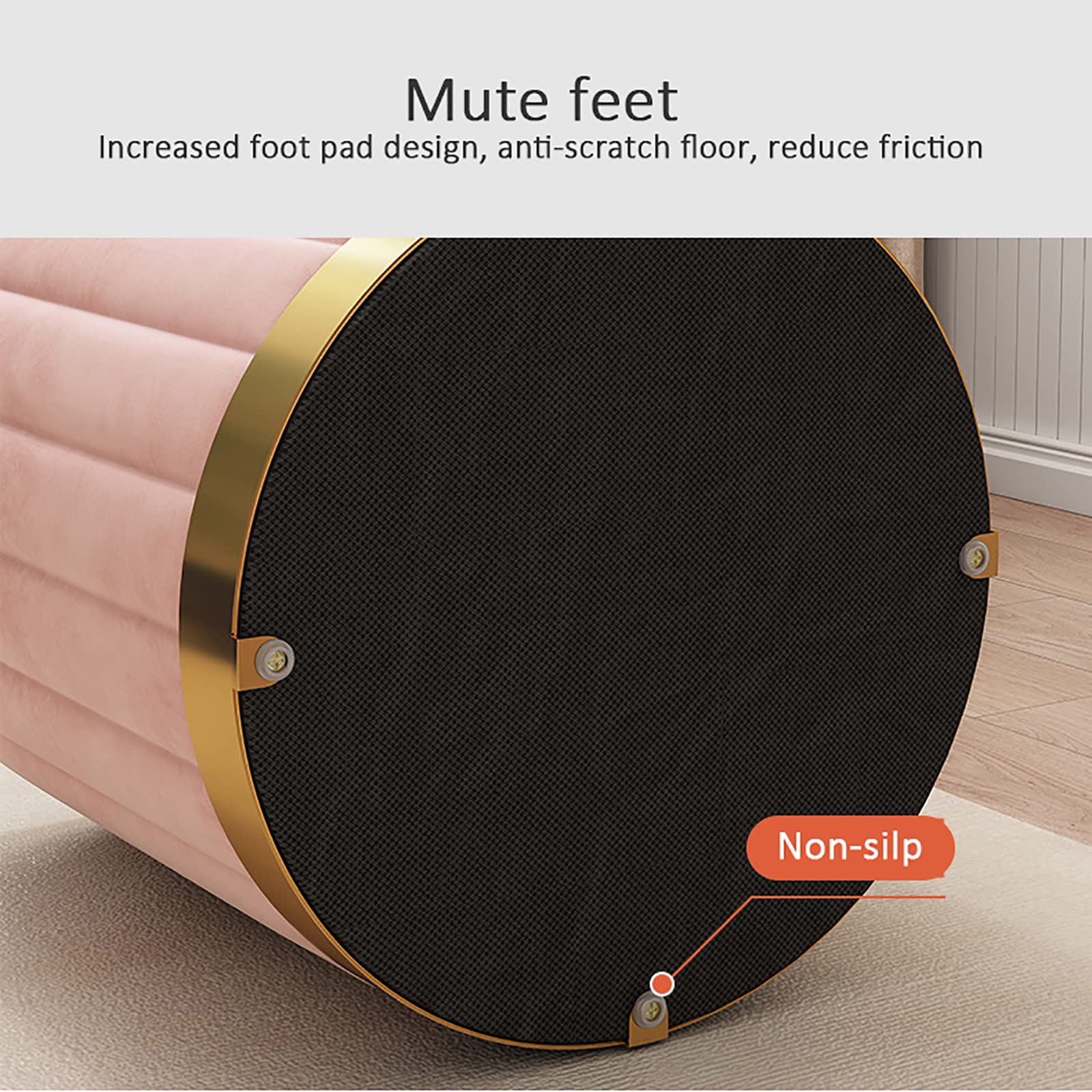 Sgabello da toeletta in Velluto con Contenitore, Pouf Rotondo con Contenitore, Comodo poggiapiedi Imbottito, Sgabello da Trucco per Camera da Letto, Regalo per Ragazze